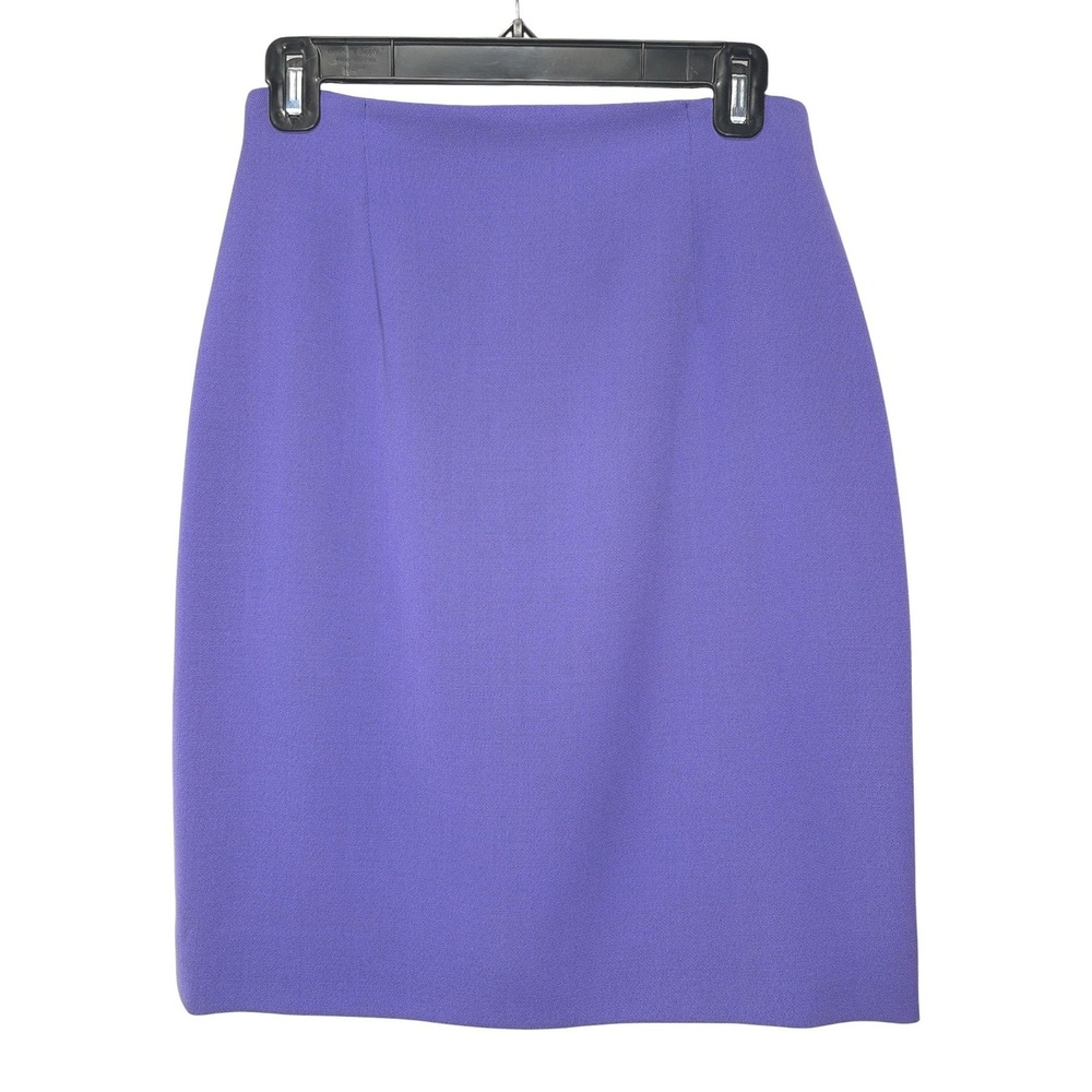 Ralph Lauren Purple Wool Pencil Skirt Purple Made in USA Size 6 Vintage